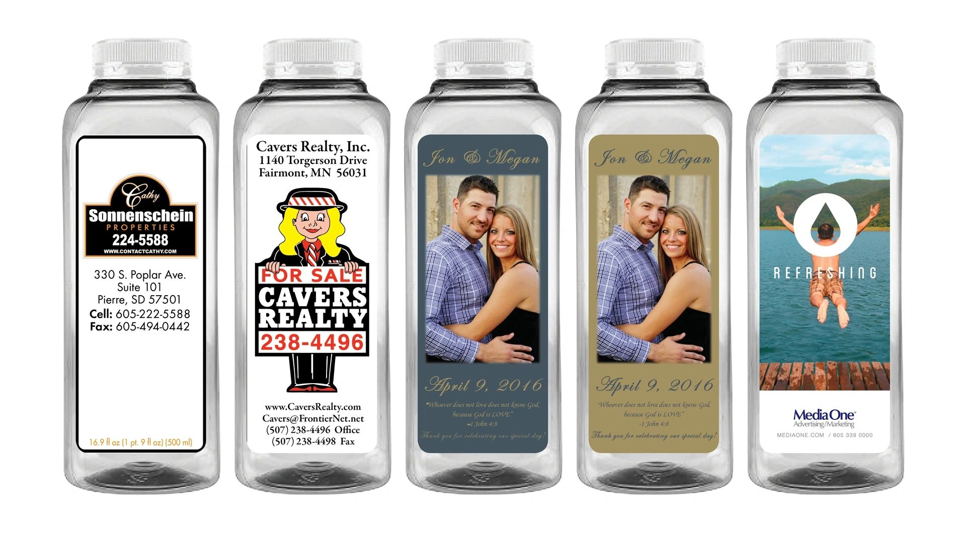Custom labeled Dakota Splash bottle